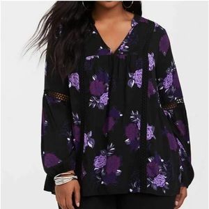 Torrid long sleeve floral top 1x